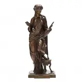 Neoclassical Maiden by Antoine Pierre Aubert, Patinated cast bronze, sold May 2023