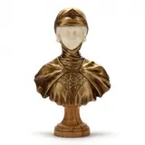 Bust of a Maiden by Gustave Van Vaerenbergh, Gilt bronze and alabaster, sold May 2023