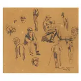 Sketches of Civil War Veterans by Arthur Bowen Davies, Pencil on paper, sold May 2023