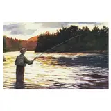 Fly Fishing by Harris Holt, Watercolor on paper, sold May 2023