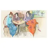 And So It Goes by Itzchak Tarkay, Watercolor and ink over serigraph on paper, sold May 2023