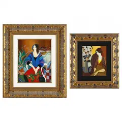 Two Serigraphs on Canvas by Itzchak Tarkay, Each a serigraph in colors on canvas, sold May 2023