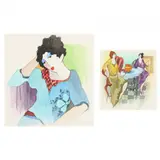 Two Watercolors by Itzchak Tarkay, Each a watercolor with ink on paper, sold May 2023