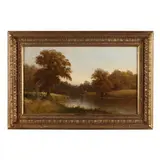 Pastoral Scene with Figures by Walter P. H. Foster, Oil on canvas, sold May 2023