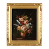 Still LIfe with Flowers by Vernita Churchill, Oil on canvas (lined), sold May 2023