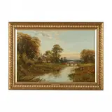 Idyllic Cottage Scene by George Sinclair, Oil on canvas (lined), sold May 2023