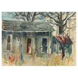 An Abandoned Home by Stephen Chak, Watercolor on paper, sold May 2023