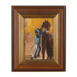 Blue Jockey Unsaddling by Henry Koehler, Oil on canvas, sold May 2023