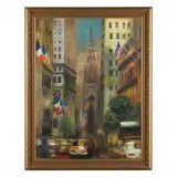 Trinity Church from Wall Street, New York by Murat Kaboulov, Oil on canvas, sold May 2023