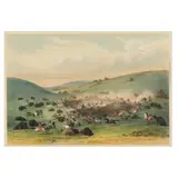 Buffalo Hunt, Surround by George Catlin, Hand-colored lithograph (mounted as issued), sold May 2023