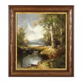 Riverscape During Passing Storm by Ingfried Paul Henze, Oil on canvas, sold May 2023