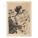 Mother and Child by Lovis Corinth, Etching, sold May 2023
