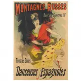Montagnes Russes / Danseuses Espagnoles by Jules Chéret, Lithographic poster in colors, sold May 2023
