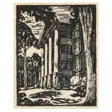 Peace College by Mabel Pugh, Woodblock print on Japan paper, sold May 2023