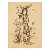 Girl and Moon by Karl Hofer, Lithograph, sold May 2023