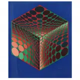 Paramenide (Blue, Red, and Green) by Victor Vasarely, Serigraph in colors, sold May 2023