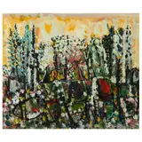 Spring Landscape by Keith Martin, Mixed media on Masonite, sold May 2023