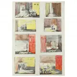 Figures in Settings , 1949-1951 by Henry Moore, Lithograph in colors, sold Apr 2023
