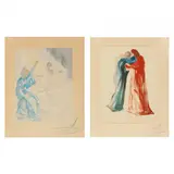 Two Wood Engravings from The Divine Comedy by Salvador Dalí, Each a wood engraving in colors, sold Apr 2023