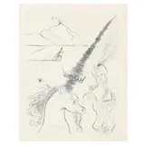 The Lady and the Unicorn by Salvador Dalí, Etching on paper, sold Apr 2023