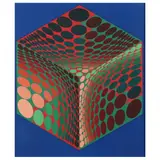 Paramenide (Blue, Red, and Green) by Victor Vasarely, Serigraph in colors, sold Apr 2023