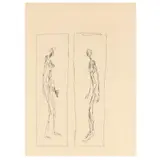 Couple Facing Each Other , from Poésie de Mots Inconnus by Alberto Giacometti, Etching on paper, sold Apr 2023