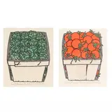 Cherry Tomatoes / Brussel Sprouts (Two Works) by Jacques Hnizdovsky, Each a woodcut printed in colors on Japan paper, sold Apr 2023