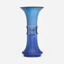 Vase by Fulper Pottery, c. 1909-17, Chinese Blue-glazed stoneware, sold Feb 2026