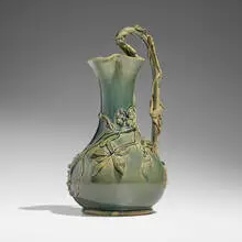 Pitcher with Virginia creeper by Chelsea Keramic Art Works, c. 1880, glazed earthenware, sold Feb 2026