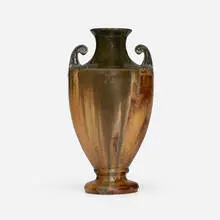 Vase by Fulper Pottery, c. 1917-34, flambé-glazed stoneware, sold Feb 2026