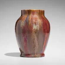 Experimental vase by Hugh C. Robertson, 1896-1908, glazed stoneware, sold Feb 2026