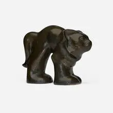 Art Deco cat doorstop by Fulper Pottery, 1929-34, micro crystalline-glazed stoneware, sold Feb 2026