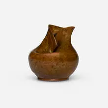 Vase by George E. Ohr, 1898-1910, glazed earthenware, sold Feb 2026