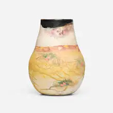 Vessel (from the AR series) by Bennett Bean, 1982, pit-fired and painted earthenware, sold Jan 2026