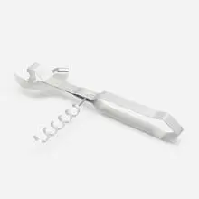 Monumental corkscrew by C. Jeré, c. 1975, aluminum, sold Aug 2022