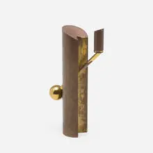 Candlestick, model 1607 by Pierre Forsell, c. 1950, brass, sold Aug 2022