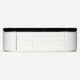 Ponte credenza by J. Wade Beam, c. 1975, lacquered wood, polished aluminum, sold Aug 2022
