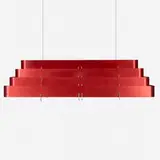 Ceiling lamp by Lumetta, c. 1990, enameled aluminum, anodized aluminum, sold Aug 2022