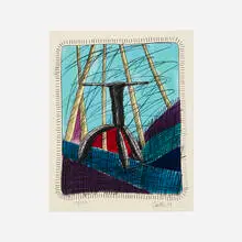 Untitled by Wendell Castle, 1994, lithograph in colors, sold Aug 2022