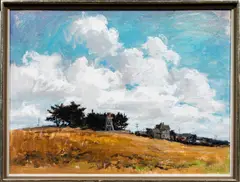 Untitled by Ted Christensen, acrylic on masonite, sold Sep 2024