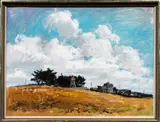 Untitled by Ted Christensen, acrylic on masonite, sold Sep 2024