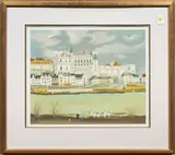 Amboise" from "Les Chateaux de la Loire" suite by Michel Delacroix, 1987, lithograph, sold Sep 2024