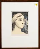 Untitled (Head of a Woman) by Theophilus Brown, lithograph, sold Sep 2024