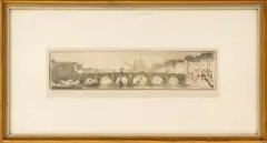 Notre-Dame de Paris Invitation by Edgar Chahine, 1904, Etching, sold Jan 2026