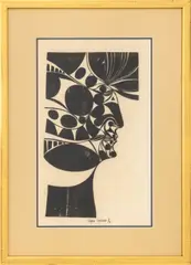 Profile by Varujan Boghosian, Woodblock Print on Paper, sold Jan 2026