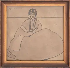 Seated Woman by William Nicholson, 1899, Lithograph in Colors, sold Jan 2026