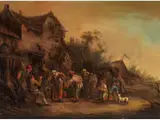 Lustige Gesellschaft vor Einem Wirtshaus by Isaac van Ostade, oil on panel, offered Sep 2019