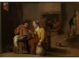 Raucher und Kartenspieler in Einer Stube by David Teniers d.J., oil on panel, offered Dec 2015