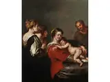 Heilige Familie mit Zwei Stifterinnen by Peter Paul Rubens, oil on canvas, offered Apr 2018
