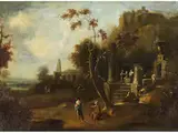 Ruinencapriccio in Klassischer Landschaft by Pierre-Antoine Patel, oil on canvas, offered Sep 2025